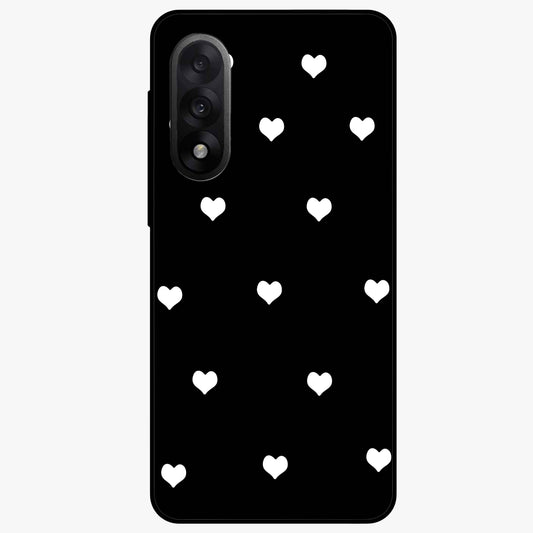 Cute Simple black Hearts Glass Case for 1+Nord 5 powerful front view featuring dark ascension themed artwork