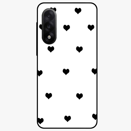 Cute Simple White Hearts Glass Case for 1+Nord 5 powerful front view featuring dark ascension themed artwork