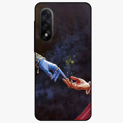 Divine Touch Eternal Glass Case for 1+Nord 5 graceful front view featuring timeless spiritual artwork