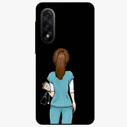 Doctor Pattern Custom Name Glass Case for 1+Nord 5 professional front view featuring medical themed artwork with personalized name design
