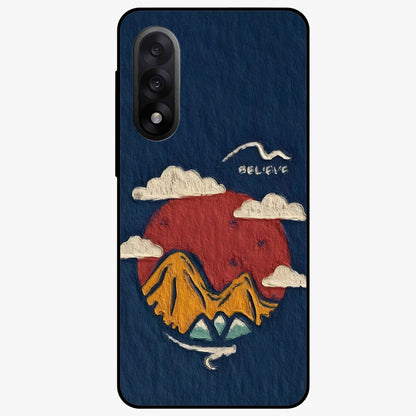 Dream Beyond Mountains Glass Case for 1+Nord 5 scenic front view featuring inspirational mountain landscape artwork