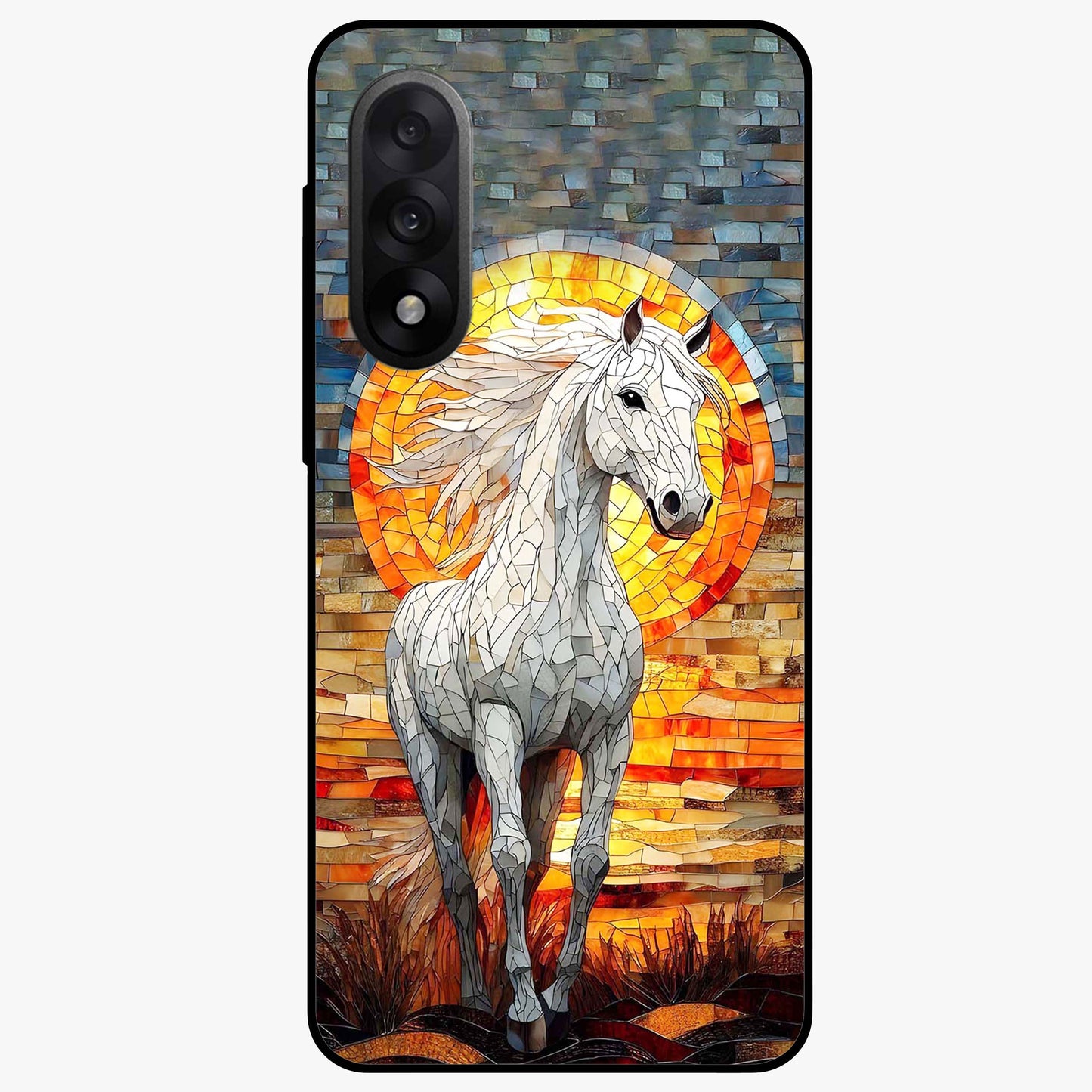 Elected Horse Glass Case for 1+Nord 5 bold front view featuring powerful horse illustration artwork