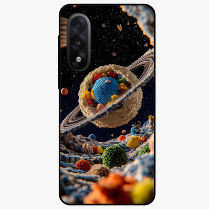 Galactic Dessert Dream Printed Glass Case for 1+Nord 5 playful front view featuring dessert themed artwork with cosmic twist
