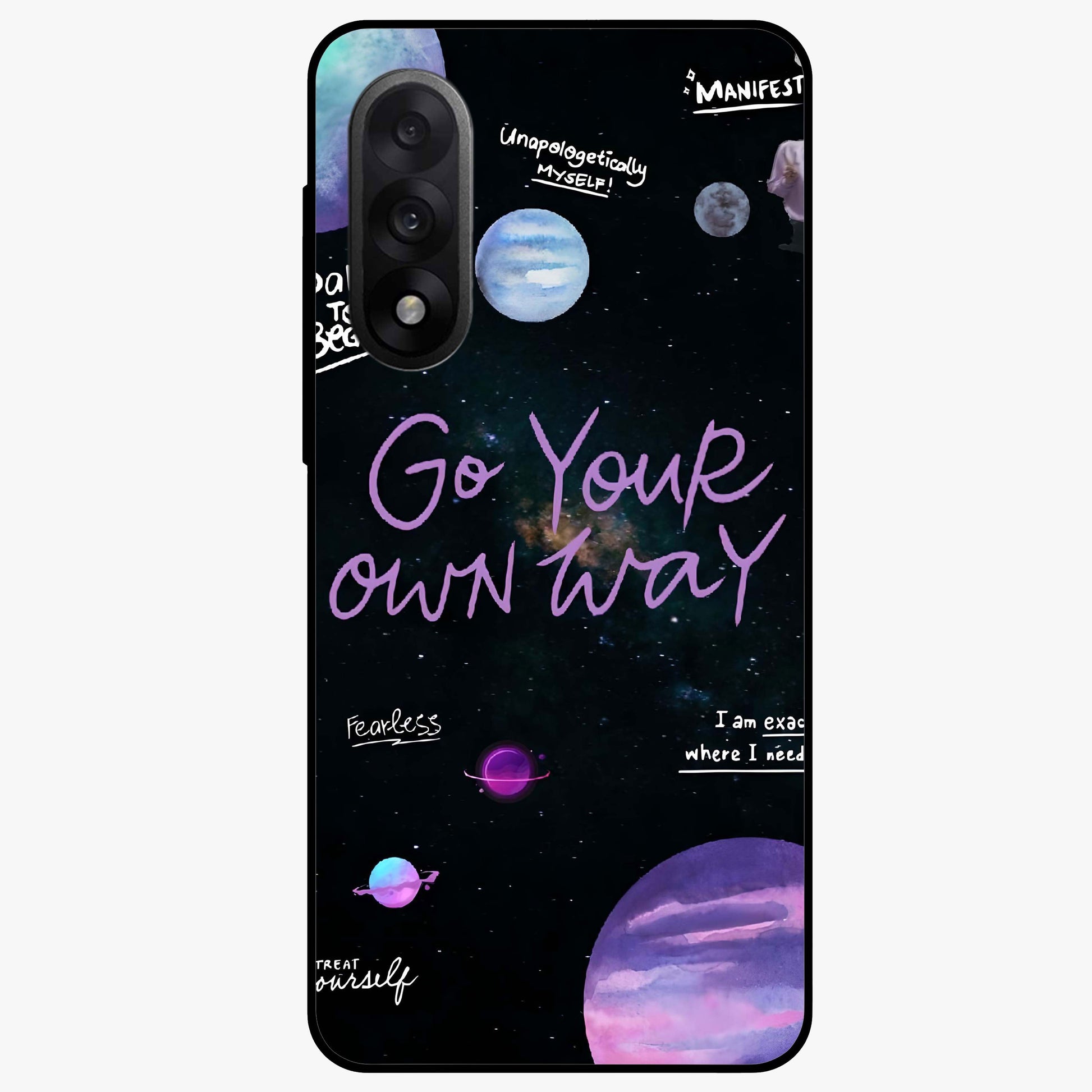 Galactic Vibes Universe Glass Case for 1+Nord 5 vibrant front view featuring universe inspired artistic artwork