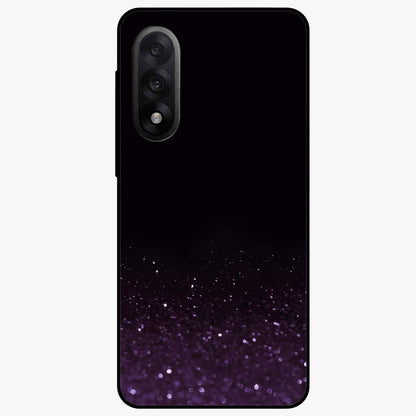 Glittery Purple Bokeh Glass Case for 1+Nord 5 vibrant front view featuring sparkling purple bokeh artwork