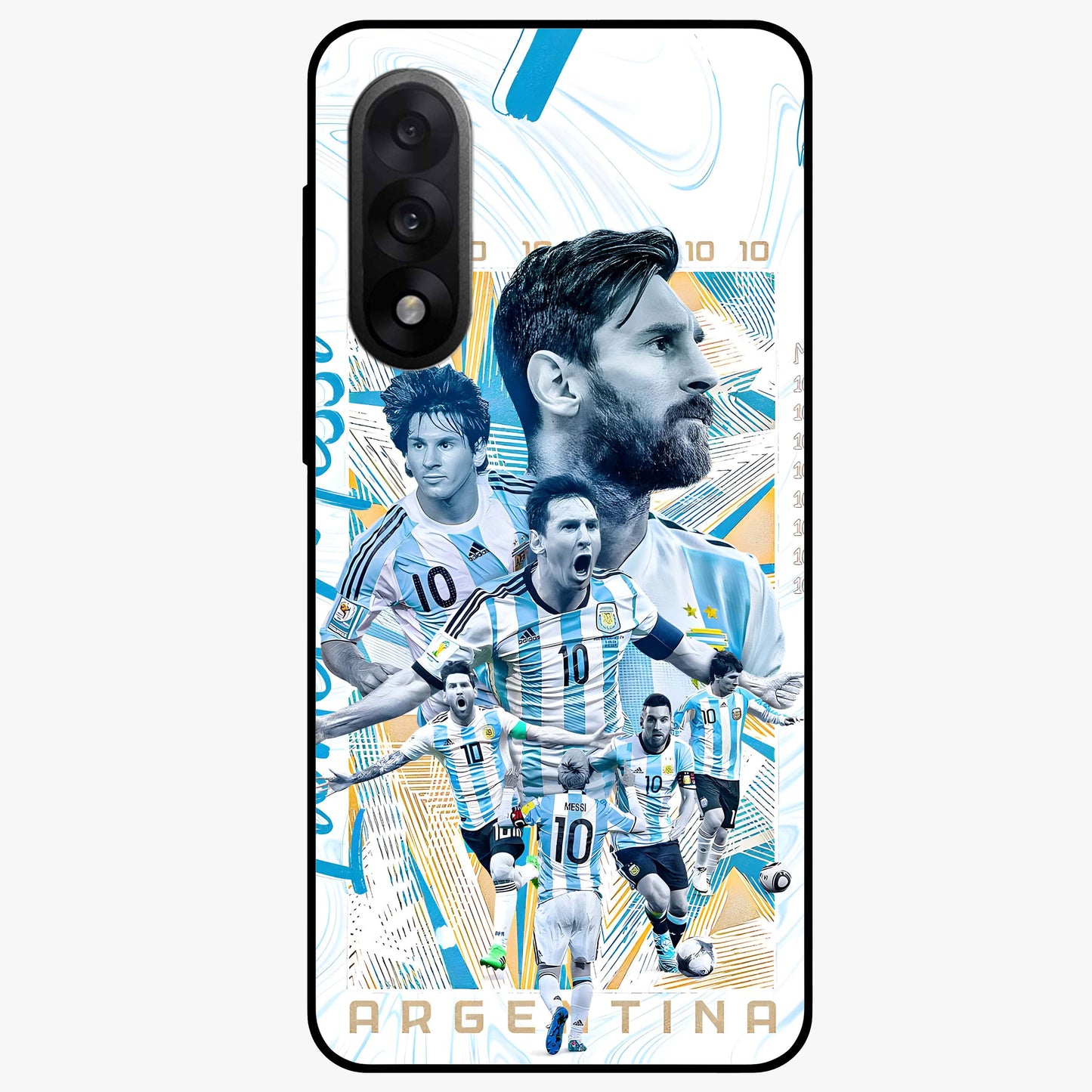 Golden Number Ten Glass Case for 1+Nord 5 bold front view featuring stylish number ten artwork in golden tones