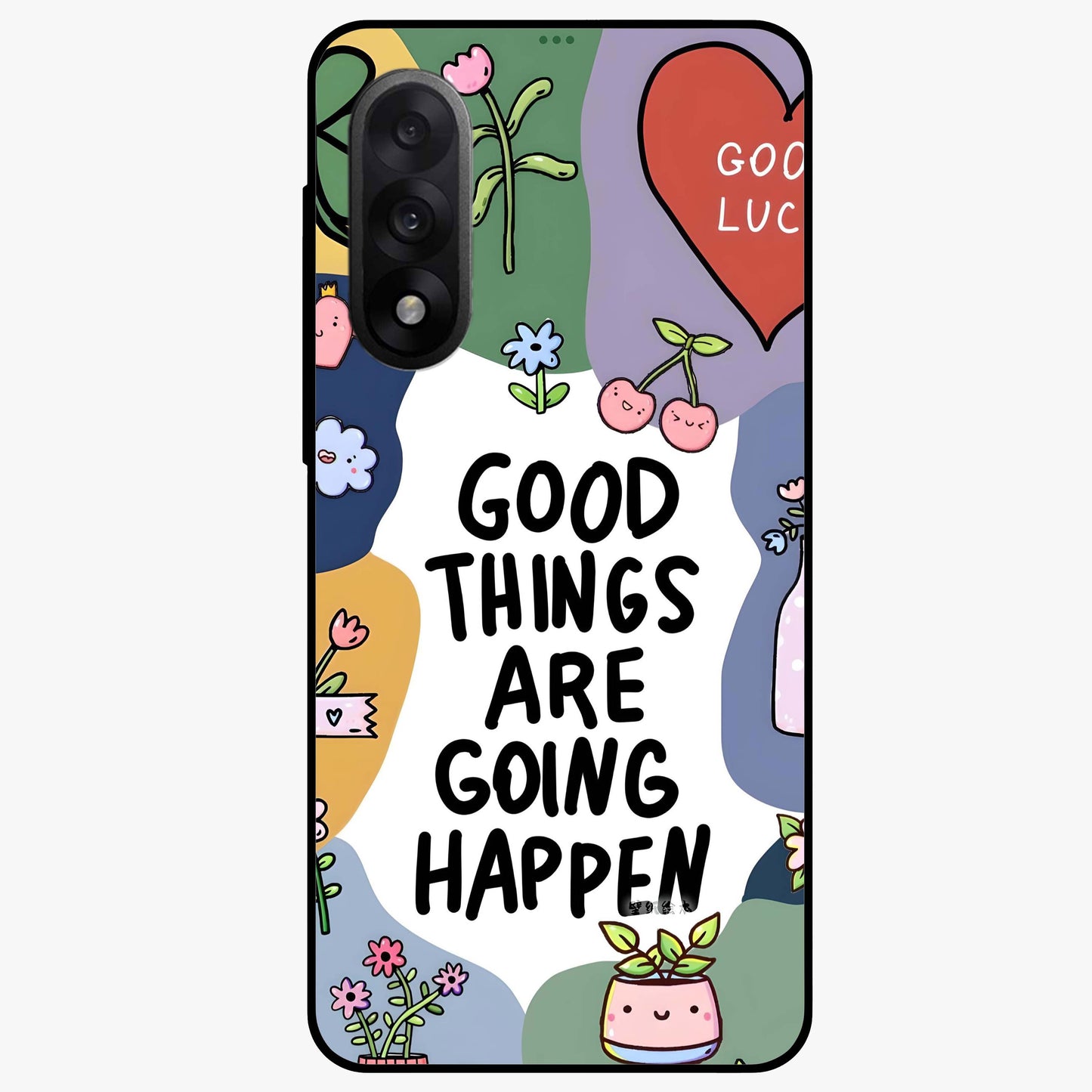 Good Thing Quote Glass Case for 1+Nord 5 inspirational front view featuring motivational typography artwork