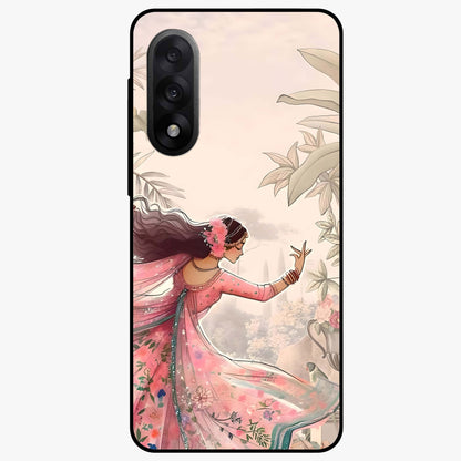 Graceful Garden Rhythm Glass Case for 1+Nord 5 elegant front view featuring flowing floral garden artwork