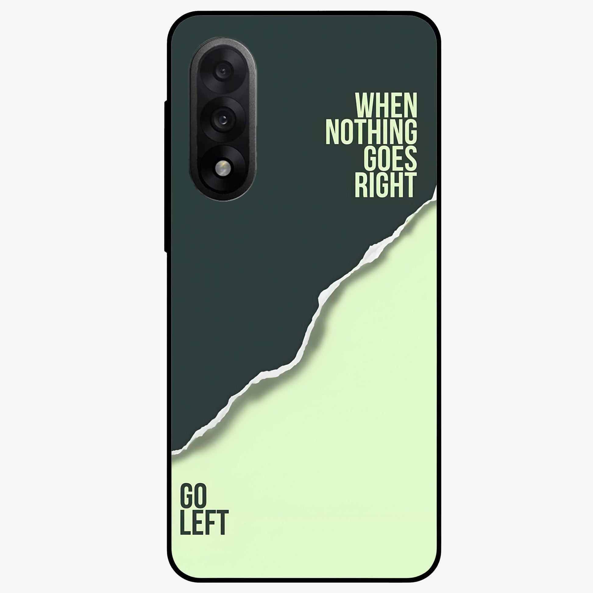 Let Go Quote Glass Case for 1+Nord 5 minimalist front view featuring motivational typography artwork