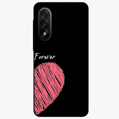 Love Forever Together Right Glass Case for 1+Nord 5 romantic front view featuring complementary couple artwork