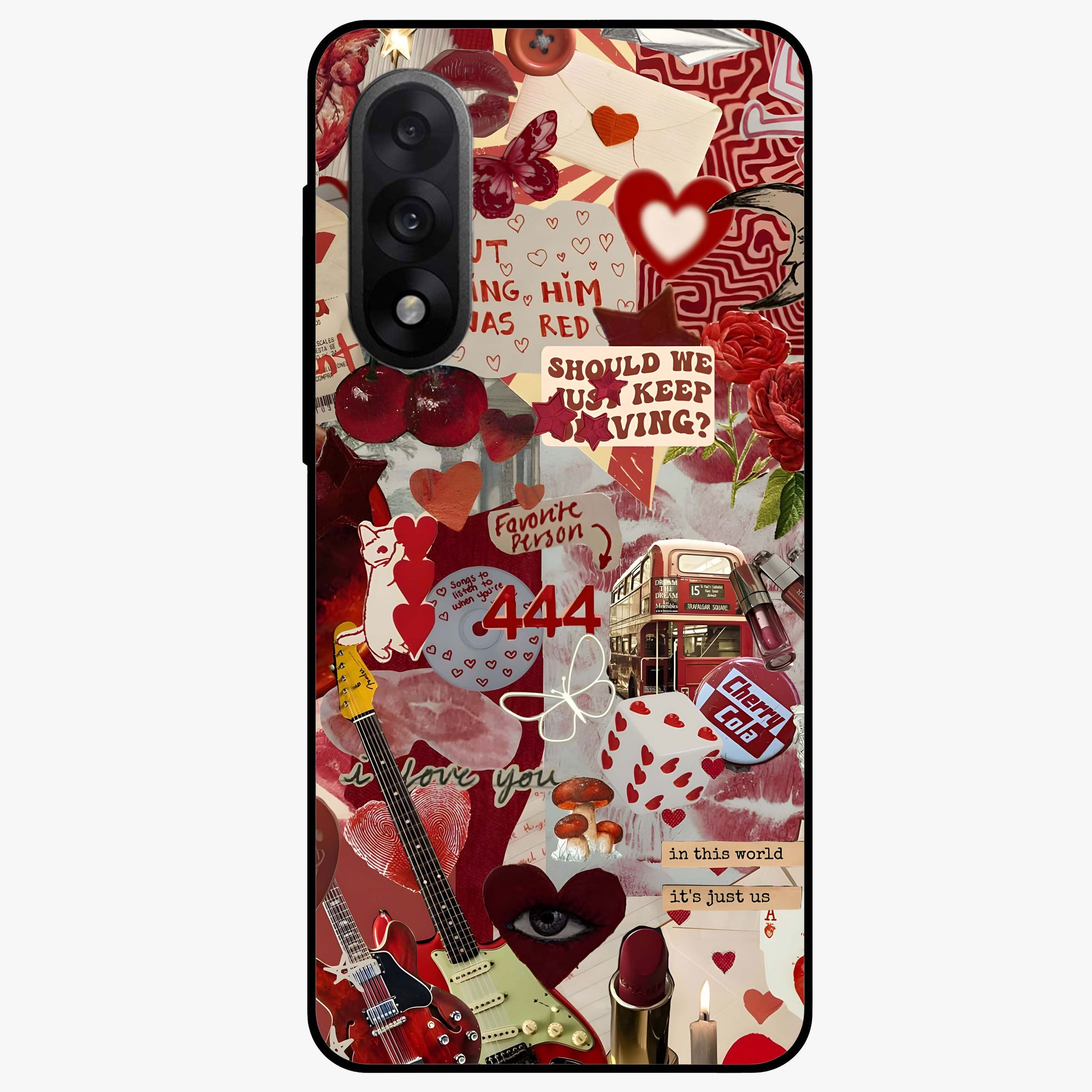 Lover’S Red Chaos Glass Case for 1+Nord 5 bold front view featuring intense red artistic artwork