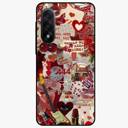 Lover’S Red Chaos Glass Case for 1+Nord 5 bold front view featuring intense red artistic artwork
