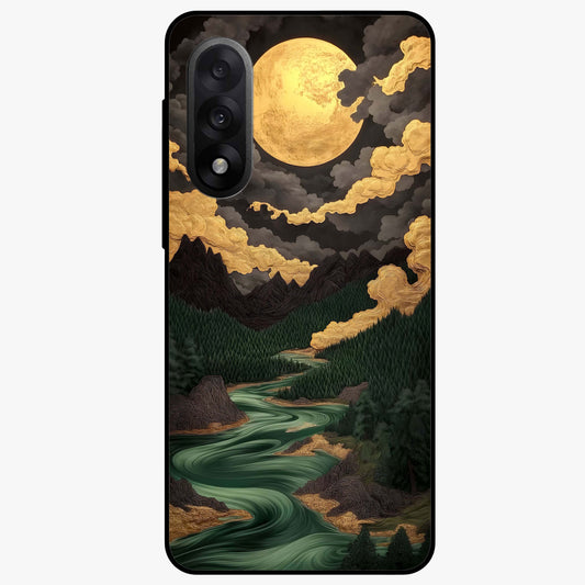 Lunar Silk Garden Glass Case for 1+Nord 5 elegant front view featuring floral artwork with soft lunar tones