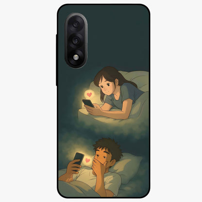 Midnight Love Glass Case for 1+Nord 5 romantic front view featuring subtle love inspired artwork in dark tones