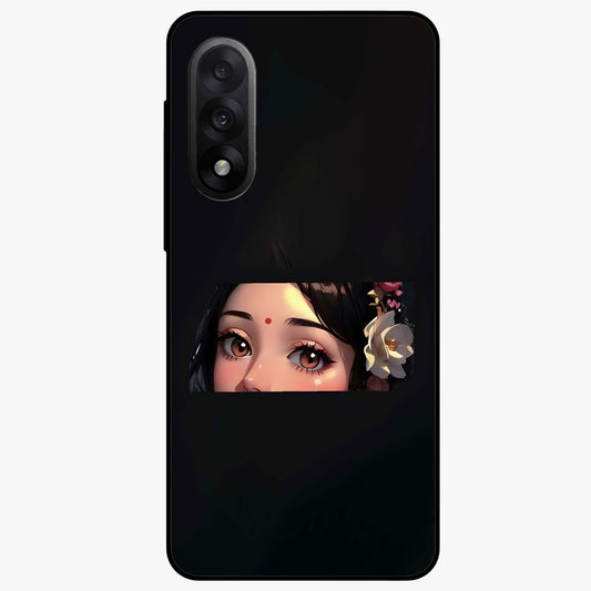 Radha Divine Embrace Glass Case for 1+Nord 5 devotional front view featuring graceful Radha inspired artwork