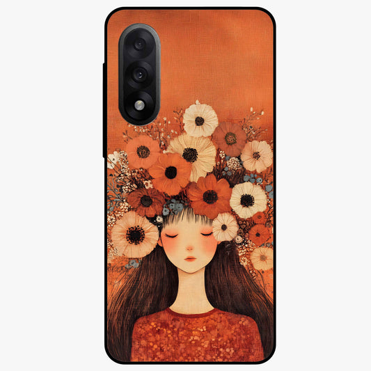 Radiant Flower Thoughts Glass Case for 1+Nord 5 soft front view featuring delicate floral artwork with artistic vibe