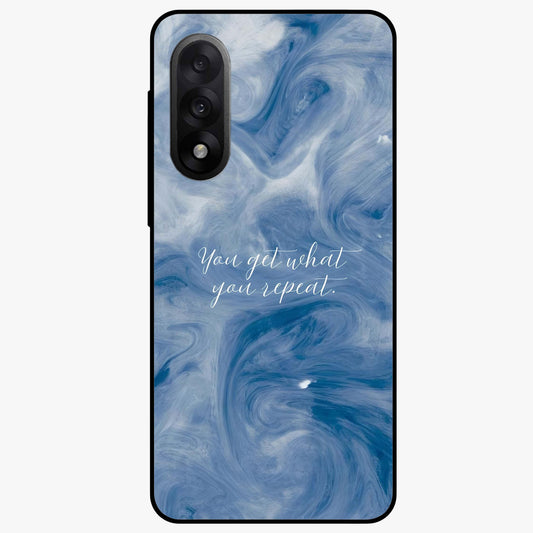 Repeat Your Destiny Glass Case for 1+Nord 5 motivational front view featuring bold typography artwork