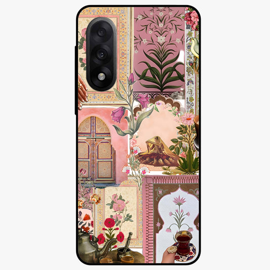 Royal Pink Legacy Glass Case for 1+Nord 5 elegant front view featuring luxurious pink themed artistic artwork