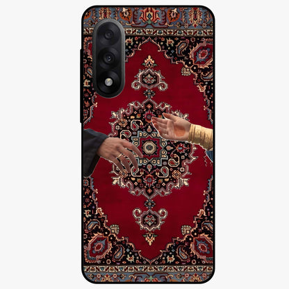 Royal Touch Reach Glass Case for 1+Nord 5 elegant front view featuring refined artistic artwork with regal tones
