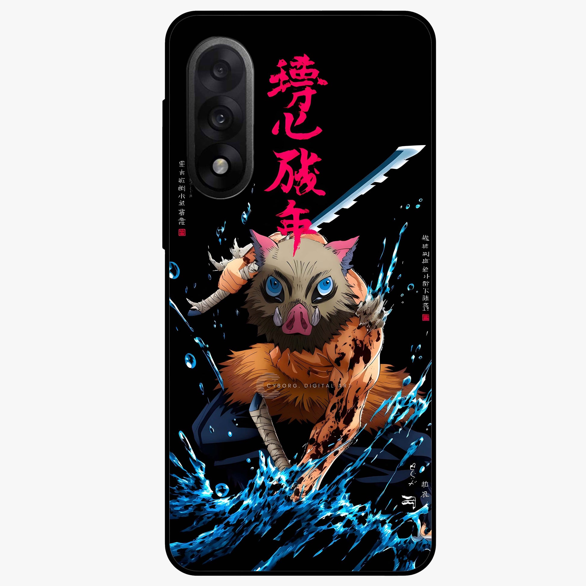 Savage Blade Warrior Glass Case for 1+Nord 5 intense front view featuring fierce warrior inspired artwork