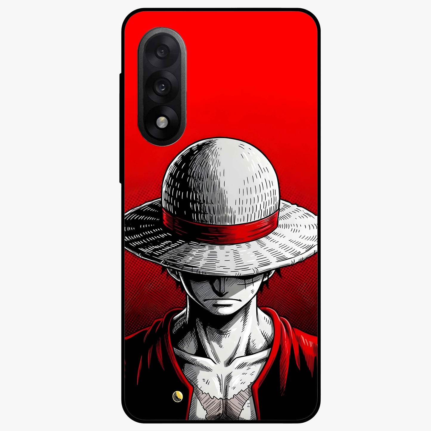 Scarlet Pirate Resolve Glass Case for 1+Nord 5 bold front view featuring pirate themed artwork in red hues