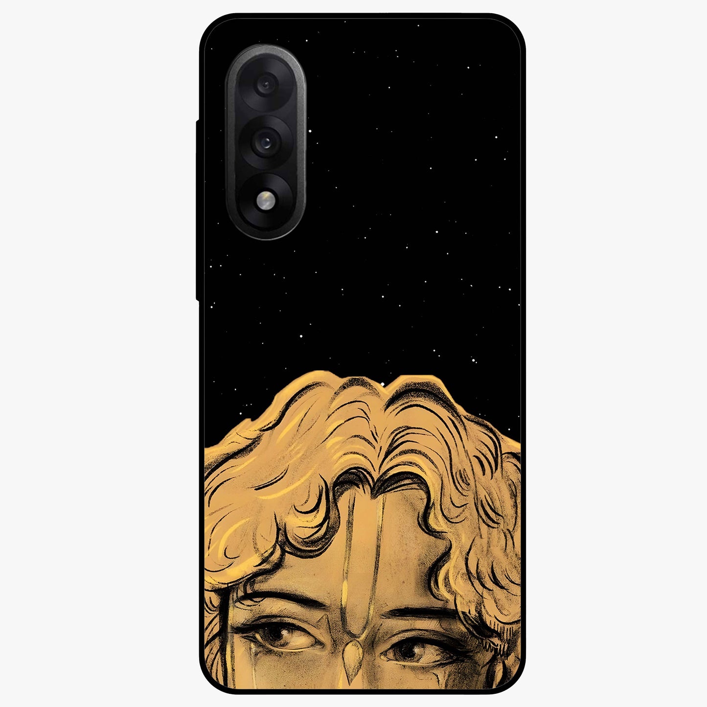 Shri Krishna Art Glass Case for 1+Nord 5 devotional front view featuring detailed Krishna inspired artwork