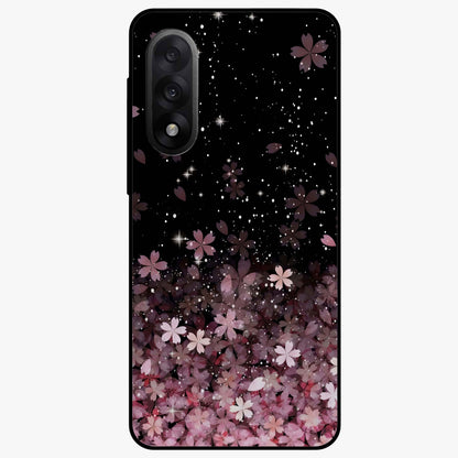 Small Starry Flowers Glass Case for 1+Nord 5 charming front view featuring tiny floral artwork with star accents