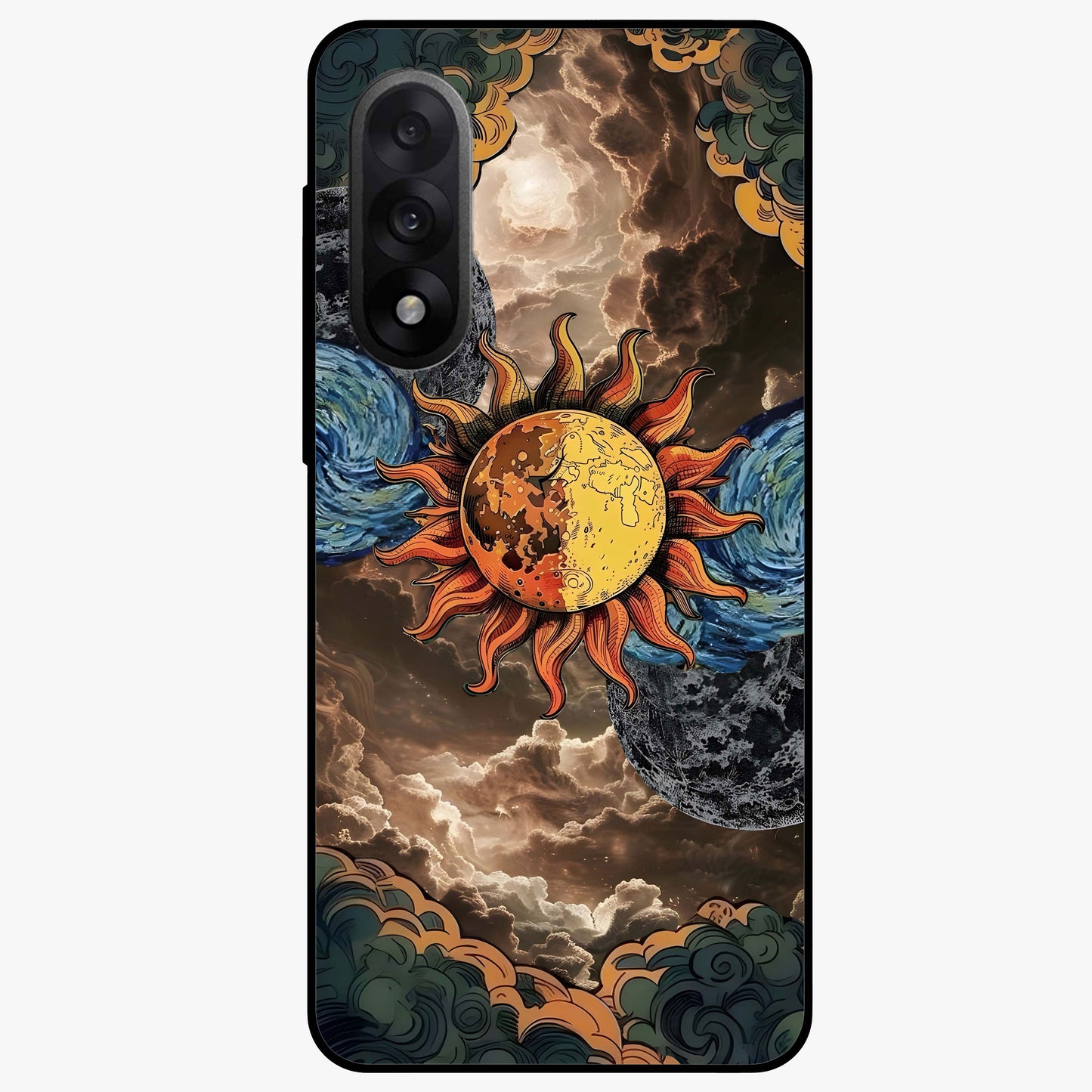 Sun Kissed Valley Glass Case for 1+Nord 5 scenic front view featuring glowing valley landscape artwork