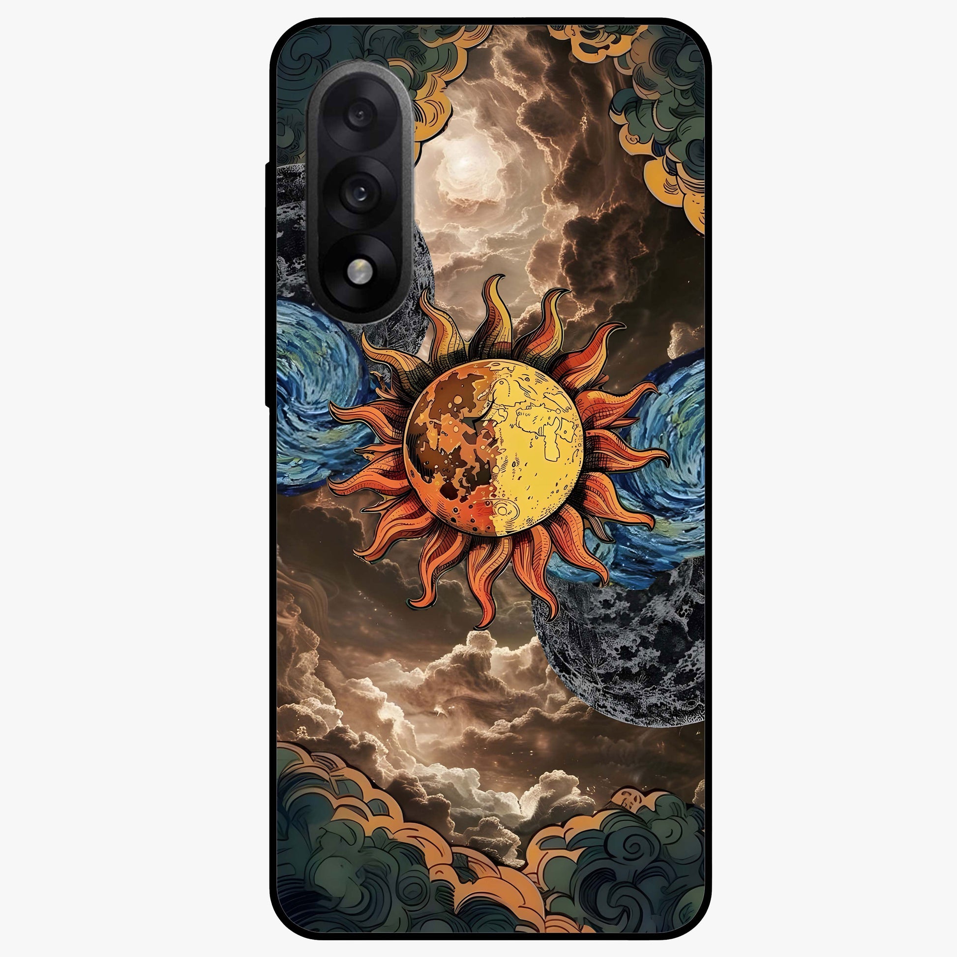 Sun Kissed Valley Glass Case for 1+Nord 5 scenic front view featuring glowing valley landscape artwork