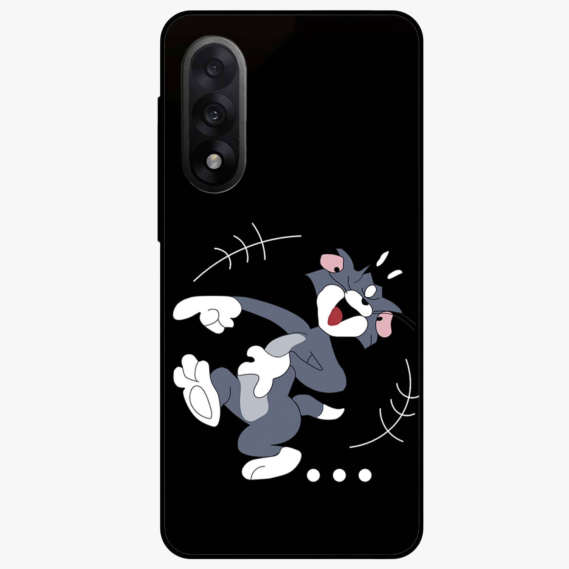 Tom in Trouble Glass Case for 1+Nord 5 playful front view featuring animated character artwork in humorous theme