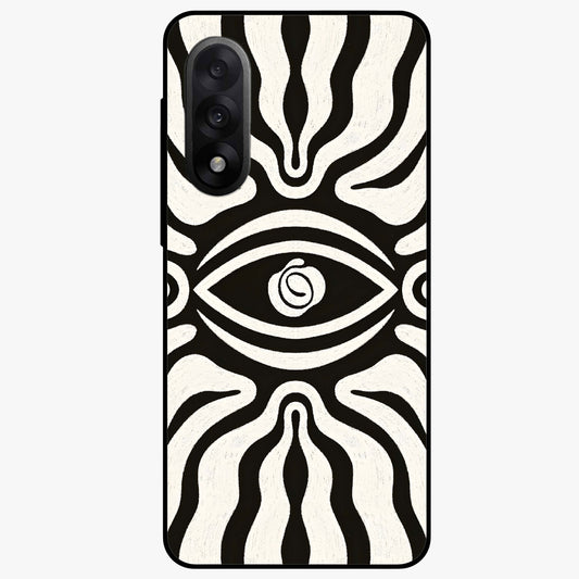 Trancewave Illusion Art Glass Case for 1+Nord 5 vibrant front view featuring abstract illusion inspired artwork