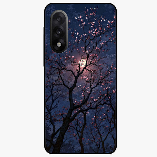 Twilight Sakura Serenade Glass Case for 1+Nord 5 elegant front view featuring cherry blossom artwork under twilight sky