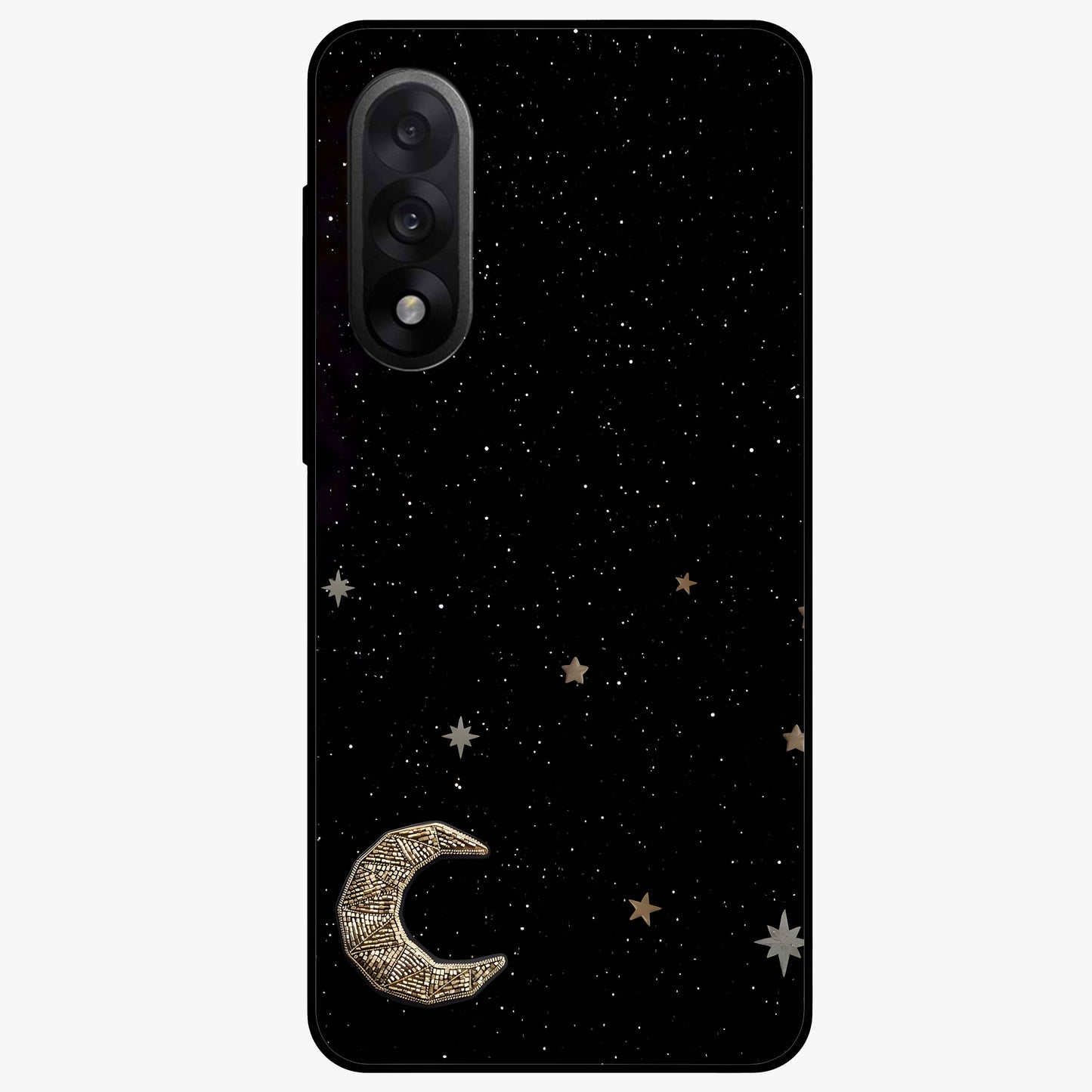Twinkle Star With Half Moon Glass Case for 1+Nord 5 dreamy front view featuring star and crescent moon artwork