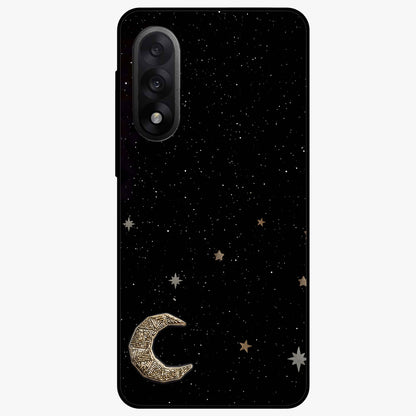 Twinkle Star With Half Moon Glass Case for 1+Nord 5 dreamy front view featuring star and crescent moon artwork