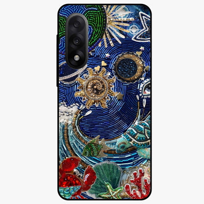 Universe Underwater Spark Glass Case for 1+Nord 5 imaginative front view featuring cosmic underwater themed artwork