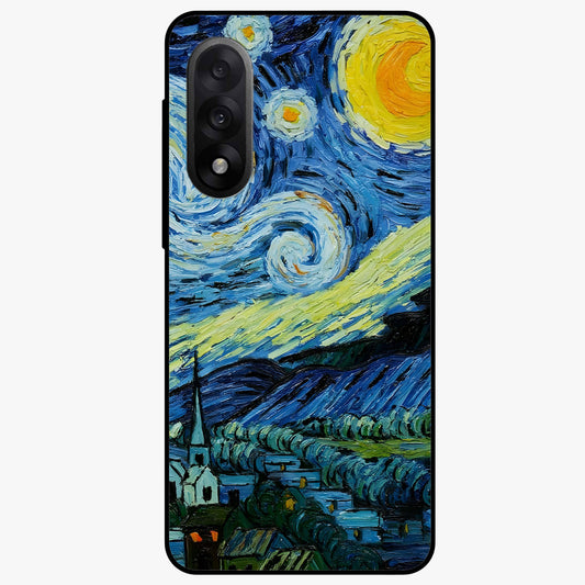 Van Gogh Art Glass Case for 1+Nord 5 artistic front view featuring painterly inspired classic artwork
