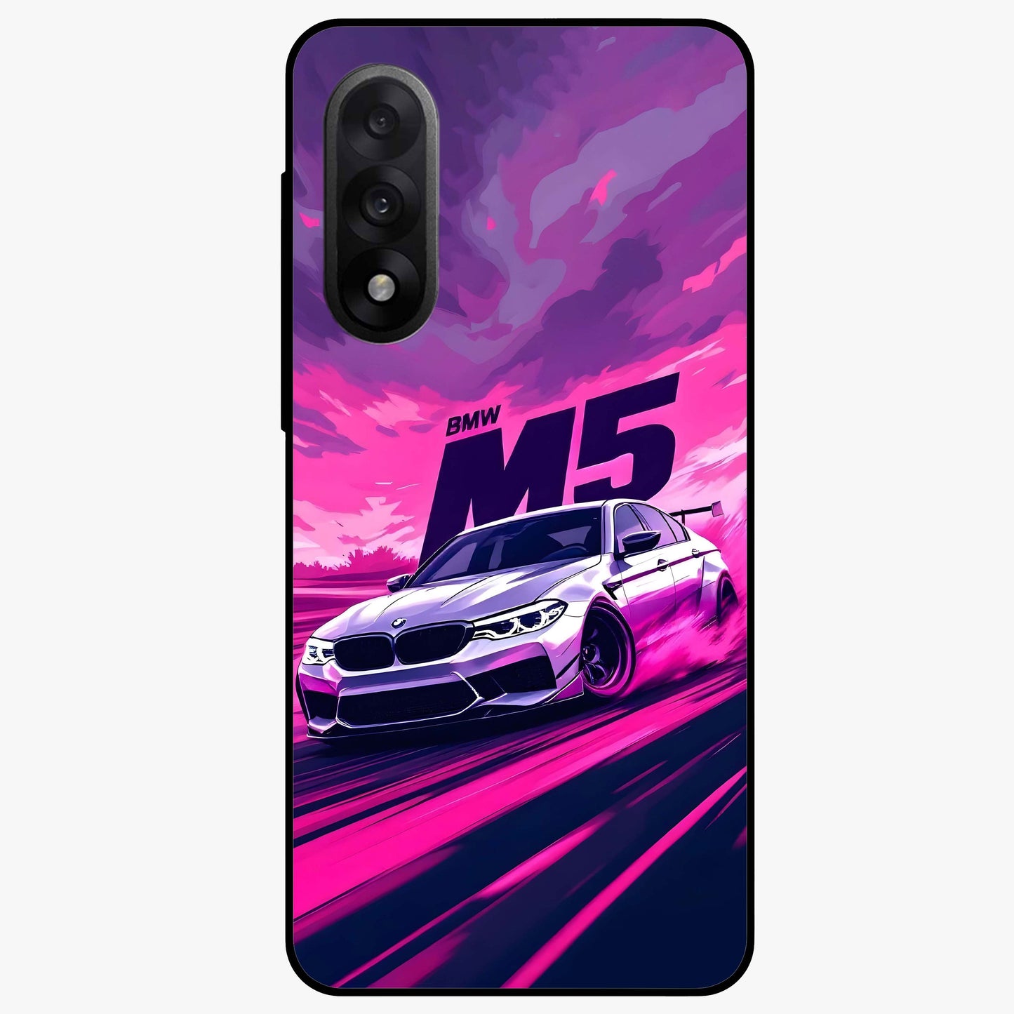 Velocity Drift Pulse Glass Case for 1+Nord 5 dynamic front view featuring racing inspired motion artwork