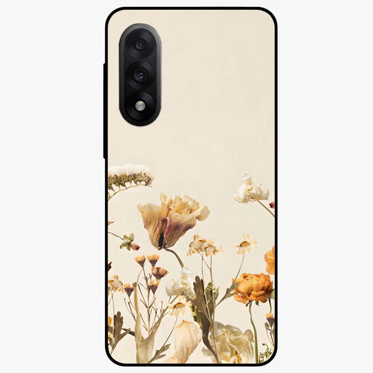 Vintage Petal Love With Custom Name Glass Case for 1+Nord 5 romantic front view featuring floral artwork with personalized name detail