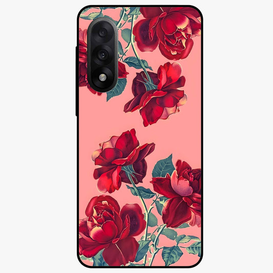 Vintage Rose Beauty Glass Case for 1+Nord 5 elegant front view featuring classic rose artwork in muted vintage tones