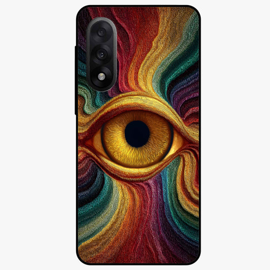 Visionary Flame Core Glass Case for 1+Nord 5 intense front view featuring fiery flame inspired artwork