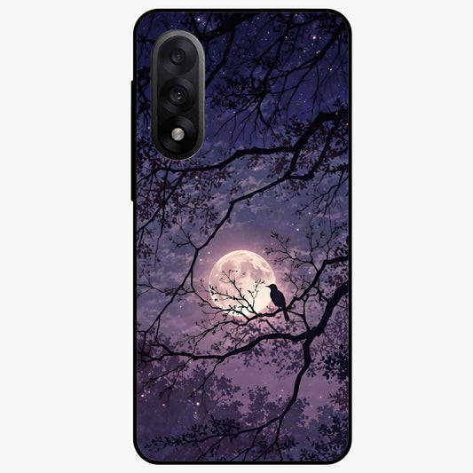 Whispering Moon Silence Glass Case for 1+Nord 5 serene front view featuring moon inspired artwork in calm night tones