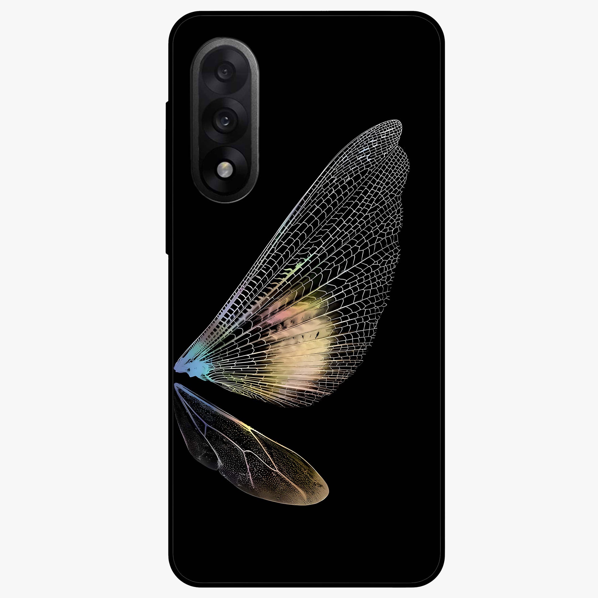 Whispers of Wings Glass Case for 1+Nord 5 elegant front view featuring feather or wing inspired artistic artwork