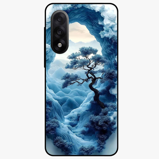 Winter Gate View Glass Case for 1+Nord 5 serene front view featuring snowy gate landscape artwork