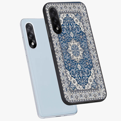 Blue Palace Dream Glass Case for 1+Nord 5 angled mockup showcasing glossy finish and luxurious architectural detailing