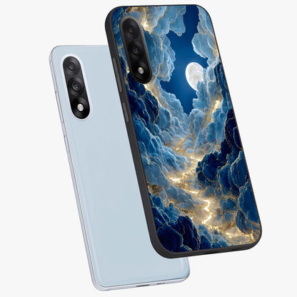 Celestial Cloud Path Glass Case for 1+Nord 5 angled mockup showcasing glossy finish and soft celestial gradients