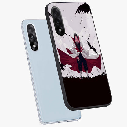 Crimson Crow Ascension Glass Case for 1+Nord 5 angled mockup showcasing glossy finish and dramatic gothic design