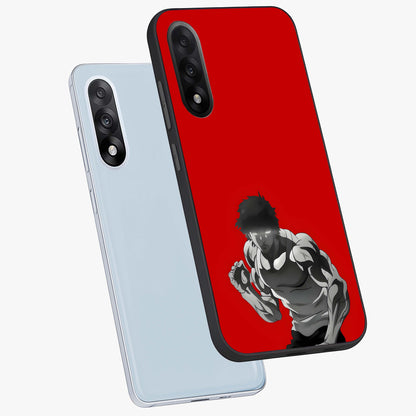 Crimson Power Rush Glass Case for 1+Nord 5 angled mockup showcasing glossy finish and high energy design