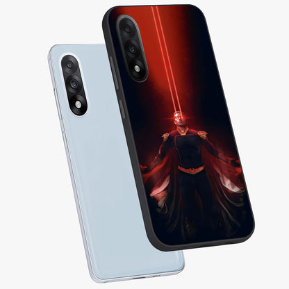 Crimson Vision Ascension Glass Case for 1+Nord 5 angled mockup showcasing glossy finish and dramatic artistic detailing