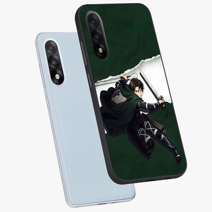 Emerald War Vanguard Glass Case for 1+Nord 5 angled mockup showcasing glossy finish and bold fantasy detailing