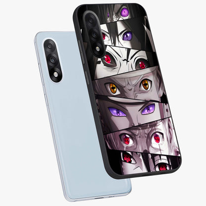 Eyes of Destiny Glass Case for 1+Nord 5 angled mockup showcasing glossy glass finish and intense detailing
